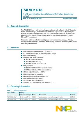 74LVC1G18 Datasheet PDF NXP Semiconductors.
