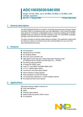 ADC1003S030 Datasheet PDF NXP Semiconductors.
