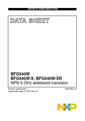 BFG540W Datasheet PDF NXP Semiconductors.
