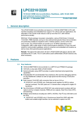 LPC2210 Datasheet PDF NXP Semiconductors.