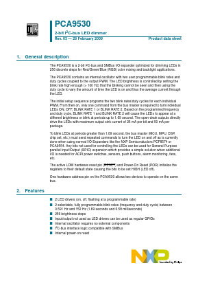 PCA9530DP Datasheet PDF NXP Semiconductors.