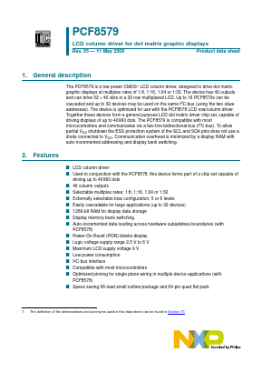 PCF8579H Datasheet PDF NXP Semiconductors.
