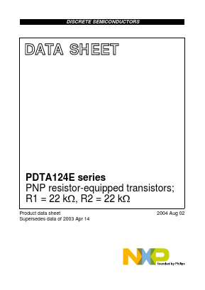 PDTA124EE Datasheet PDF NXP Semiconductors.