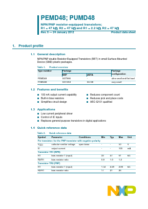 PUMD48,125 Datasheet PDF NXP Semiconductors.