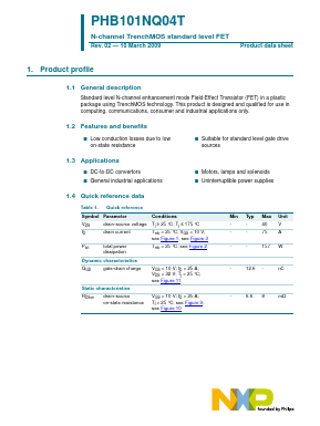 PHB101NQ04T Datasheet PDF NXP Semiconductors.
