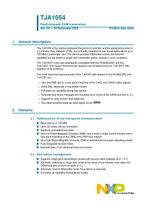 TJA1054 Datasheet PDF NXP Semiconductors.