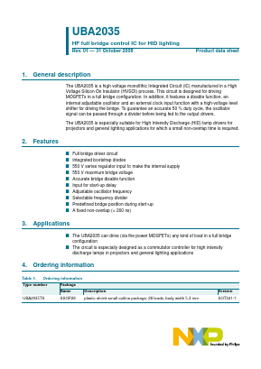 UBA2035TS Datasheet PDF NXP Semiconductors.