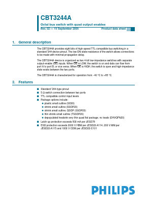 CBT3244A Datasheet PDF NXP Semiconductors.