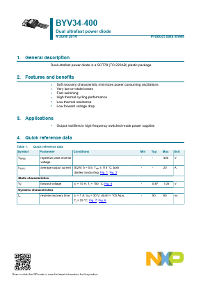 BYV34-400 Datasheet PDF NXP Semiconductors.