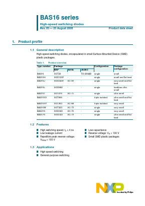 BAS316 Datasheet PDF NXP Semiconductors.