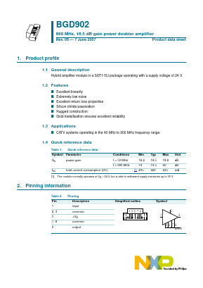 BGD902 Datasheet PDF NXP Semiconductors.