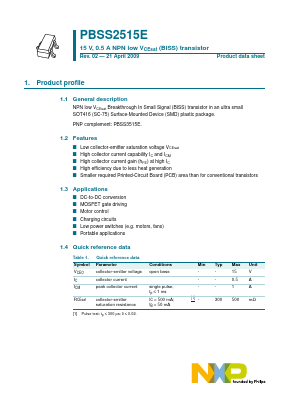 PBSS2515E,115 Datasheet PDF NXP Semiconductors.