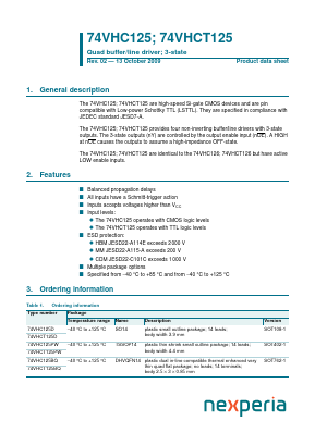 74VHCT125 Datasheet PDF NXP Semiconductors.