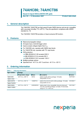 74AHC86 Datasheet PDF NXP Semiconductors.