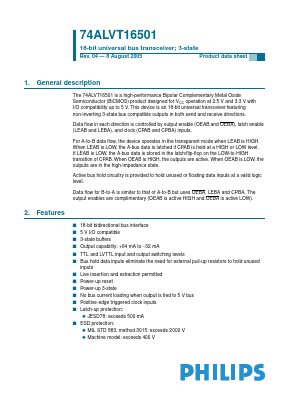 74ALVT16501 Datasheet PDF NXP Semiconductors.
