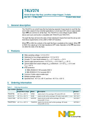 74LV374PW Datasheet PDF NXP Semiconductors.