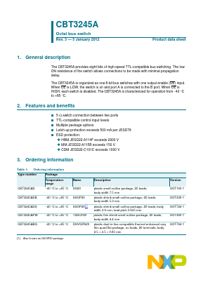 CBT3245A Datasheet PDF NXP Semiconductors.