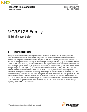 MC9S12B Datasheet PDF NXP Semiconductors.