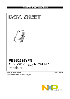 PBSS2515YPN Datasheet PDF NXP Semiconductors.