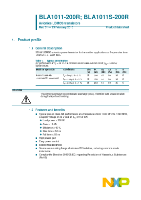BLA1011-200R Datasheet PDF NXP Semiconductors.