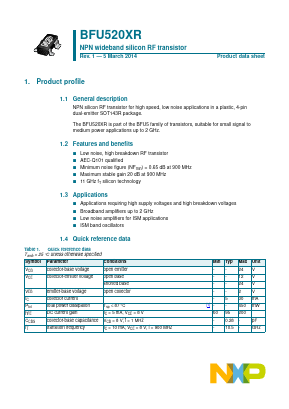 BFU520XR Datasheet PDF NXP Semiconductors.