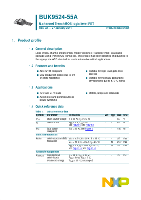 BUK9524-55A Datasheet PDF NXP Semiconductors.