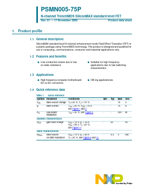 PSMN005-75P Datasheet PDF NXP Semiconductors.