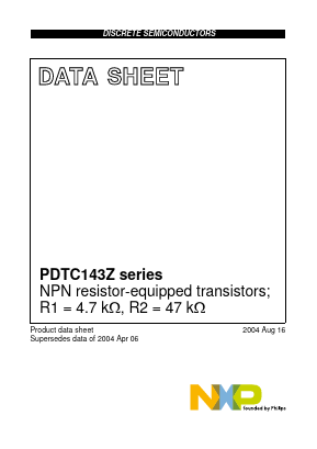 PDTC143ZM Datasheet PDF NXP Semiconductors.