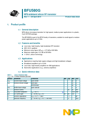 BFU580G Datasheet PDF NXP Semiconductors.