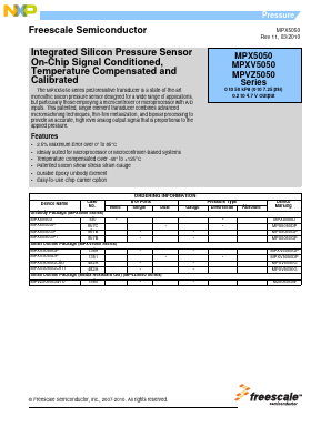 MPX5050 Datasheet PDF NXP Semiconductors.