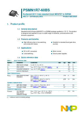 PSMN1R7-60BS Datasheet PDF NXP Semiconductors.