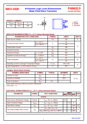 P48N02LS Datasheet PDF Niko Semiconductor