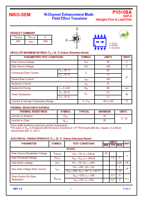 PV510BA Datasheet PDF Niko Semiconductor