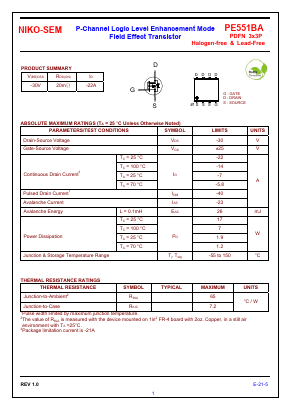 PE551BA Datasheet PDF Niko Semiconductor