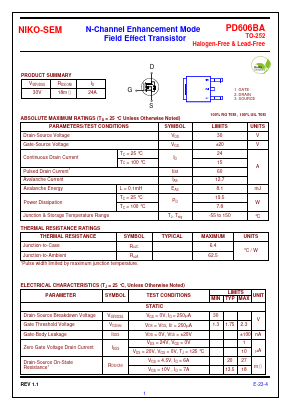 PD606BA Datasheet PDF Niko Semiconductor