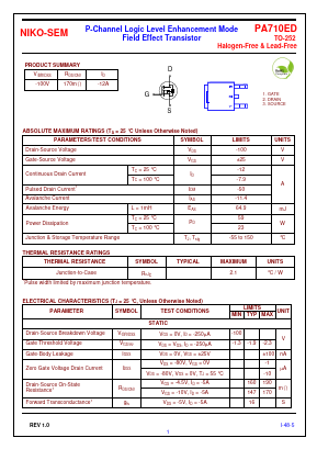 PA710ED Datasheet PDF Niko Semiconductor