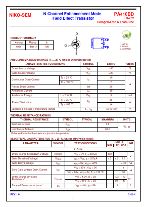 PA410BD Datasheet PDF Niko Semiconductor