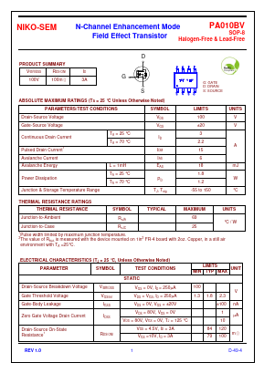 PA010BV Datasheet PDF Niko Semiconductor