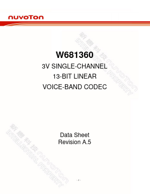 W681360 Datasheet PDF Nuvoton Technology