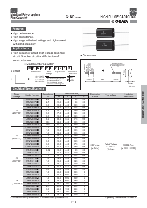 C1NP2J275J Datasheet PDF Okaya Electric America, Inc.