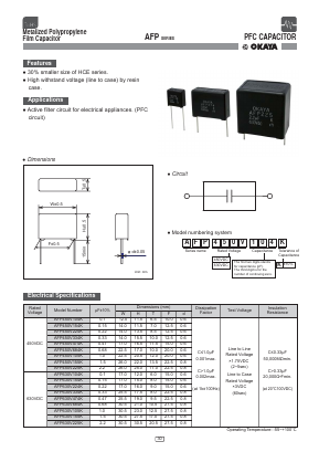 AFP630V155K Datasheet PDF Okaya Electric America, Inc.