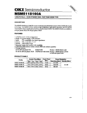 MSM5118160A-80 Datasheet PDF Oki Electric Industry