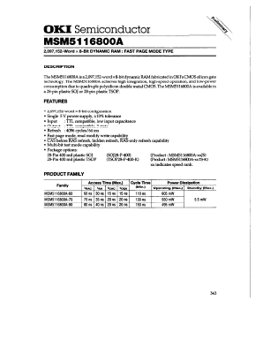 MSM5116800A Datasheet PDF Oki Electric Industry
