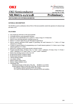 ML9041A-XXB Datasheet PDF Oki Electric Industry