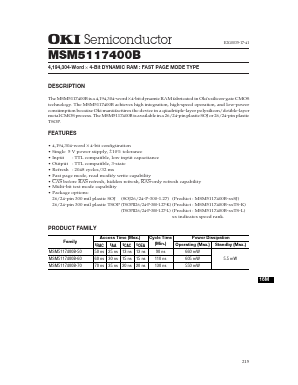 MSM5117400B-70TS-K Datasheet PDF Oki Electric Industry