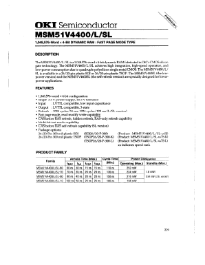 MSM51V4400L Datasheet PDF Oki Electric Industry