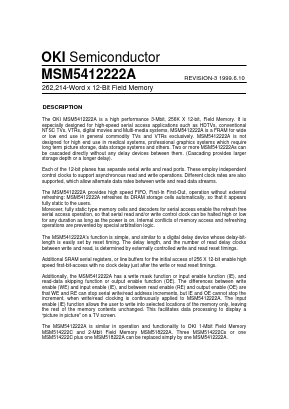MSM5412222A-XXJS Datasheet PDF Oki Electric Industry