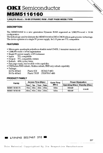 MSM5116160-80TK Datasheet PDF Oki Electric Industry