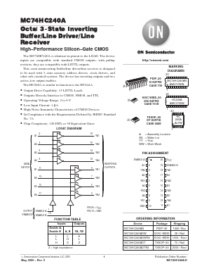 MC74HC240AN Datasheet PDF ON Semiconductor