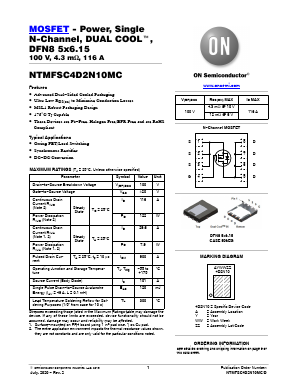 NTMFSC4D2N10MC Datasheet PDF ON Semiconductor